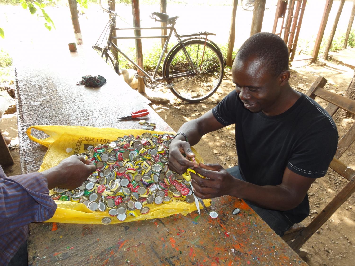Borrower selecting soda tin covers