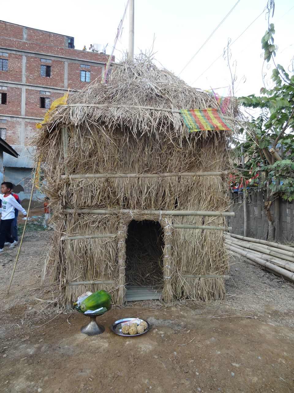 The hut before the Brahmin's preparations