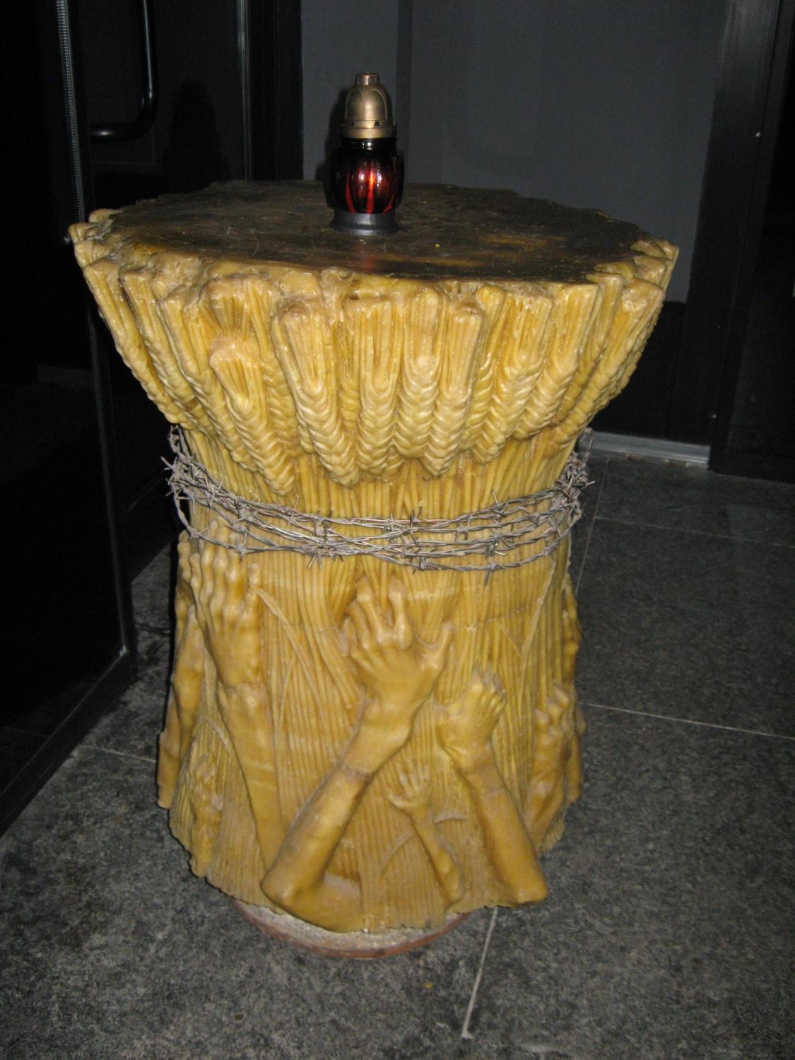 This is a monument inside the recently erected Holodomor Museum. It represents the hands of starving people, grasping at the forbidden stalks of wheat.