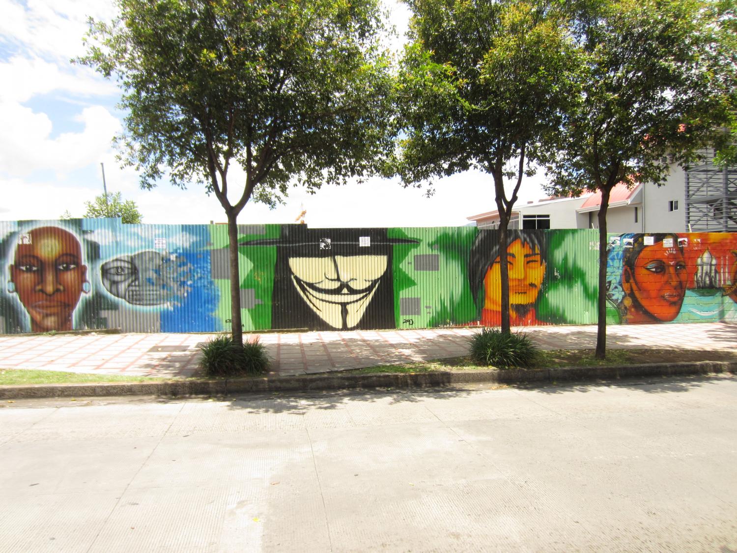 Shades of Guy Fawkes/Anonymous/Occupy can be seen in many places