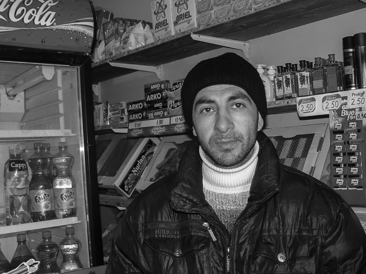 Kamran in his store in Agsu.