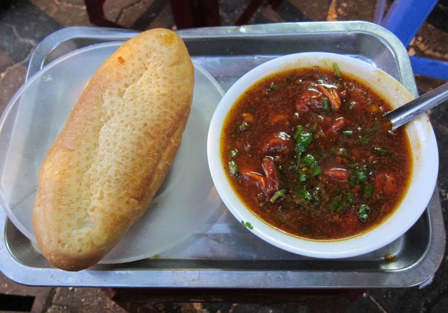 Banh My Sot Vang: fatty beef stewed in a red wine sauce and served with bread for dipping.