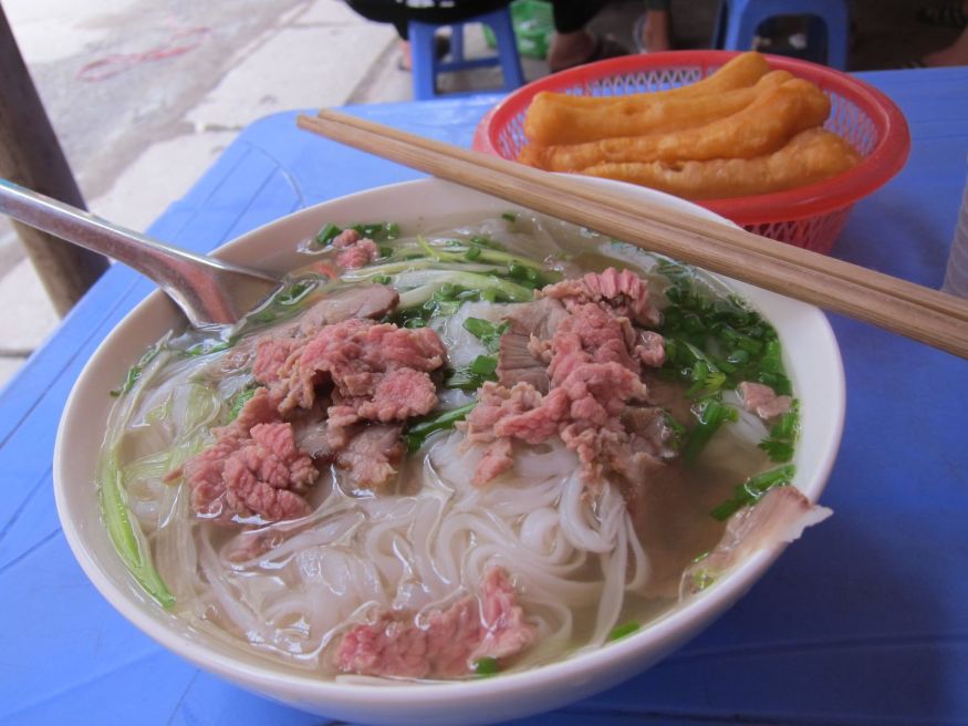 Pho: 'nuff said. Those things are the background are Chinese donuts, which are fried and salted. Really great with soups.