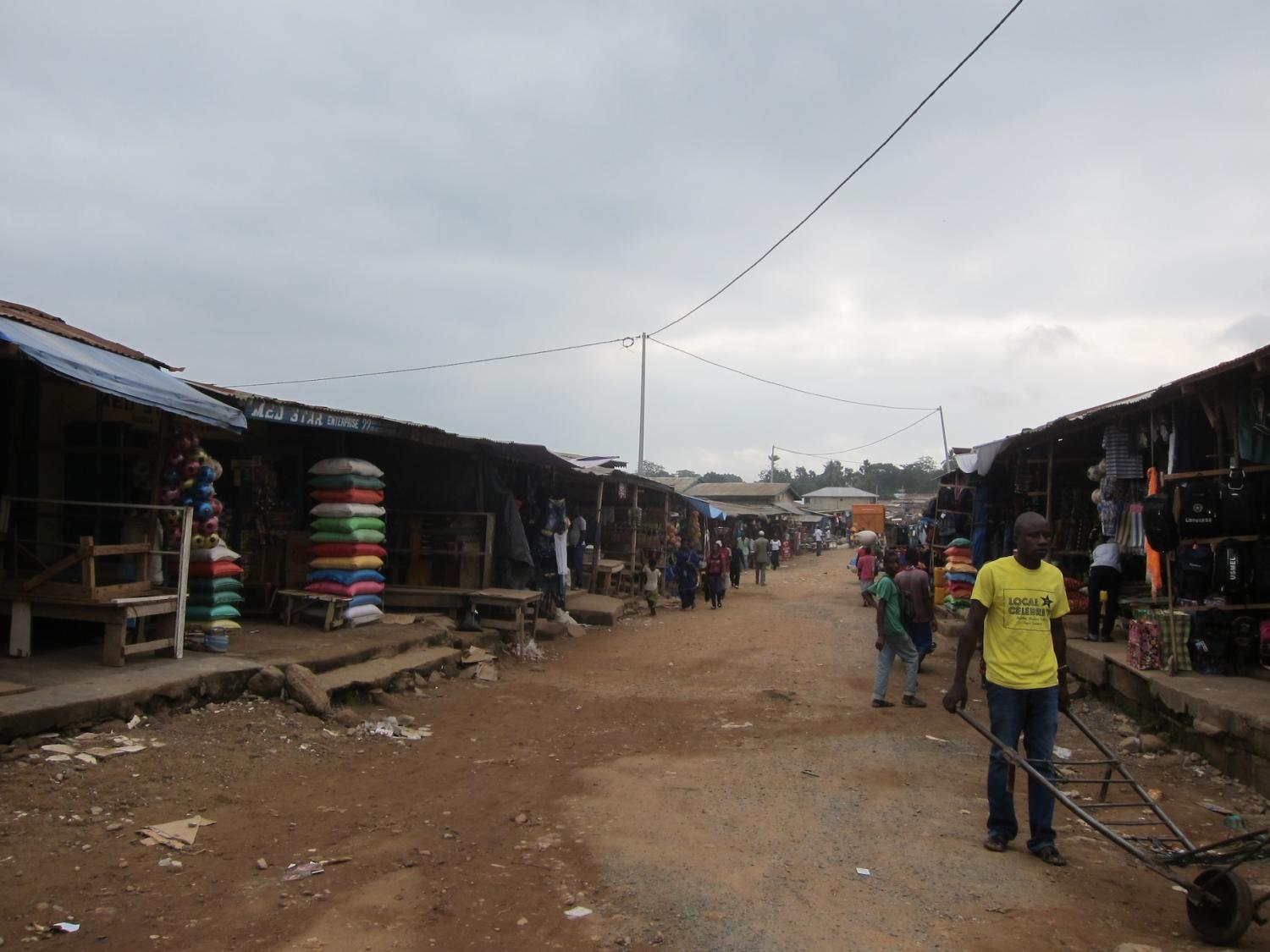 Koidu's main market. Mining companies do not contribute much of their spending to the local market and local businesses.