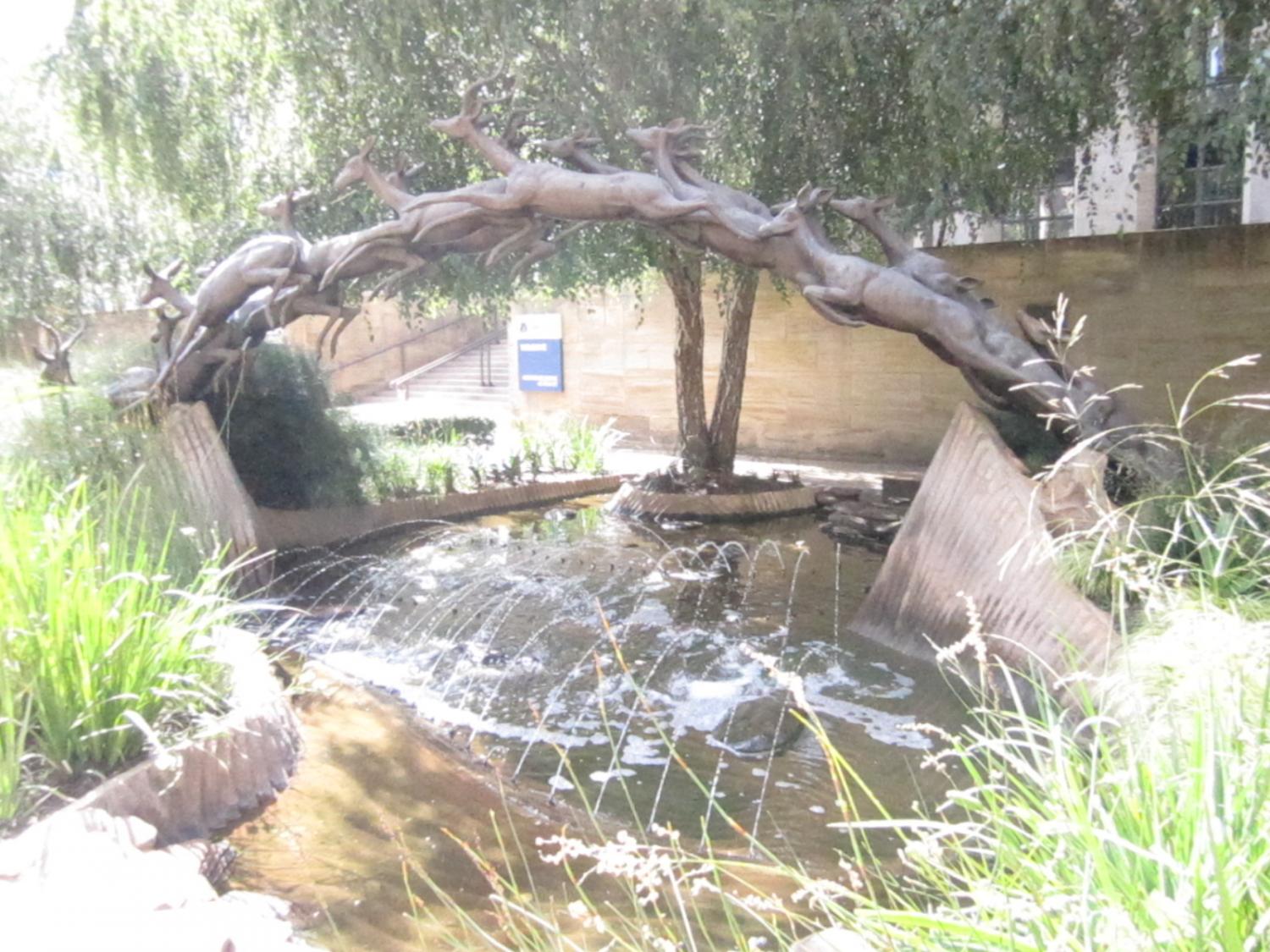 "Impala Stampede" sculpture donated to the city in 1960 by Harry Oppenheimer