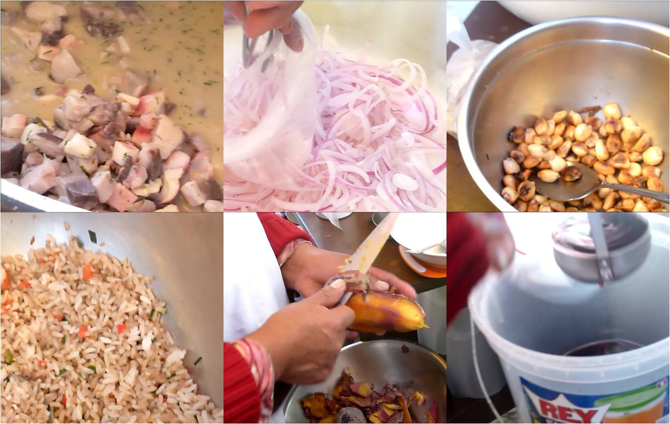 Ceviche ready to eat or to take away in small plastics bags