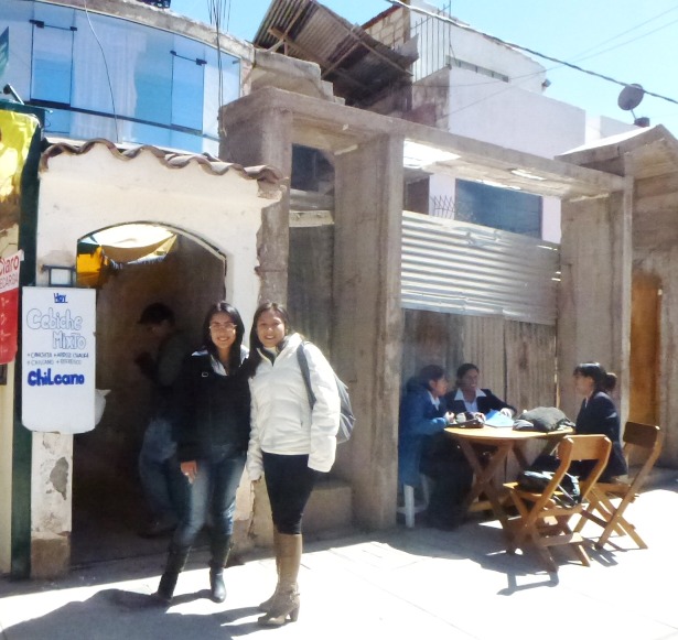 Karla and Ninoska in front of Francisca’s Cevicheria