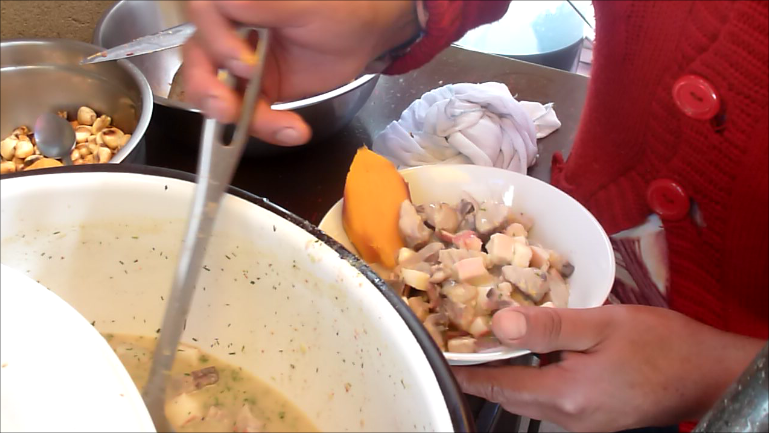Francisca serving her delicious ceviche