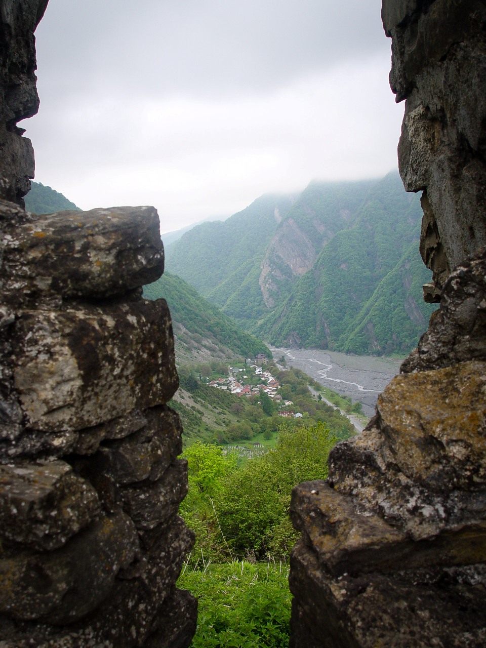 Ilisu in the valley below the tower.