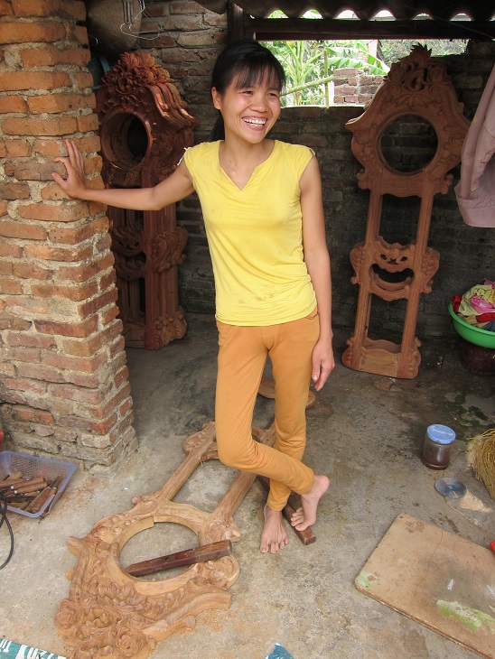 This is Thoa, a SEDA borrower I recently interviewed. She creates intricate wooden casings for clocks and can carve 2 per day...by hand! One of her dreams is to grow her shop large enough so she can provide jobs for people in her community.