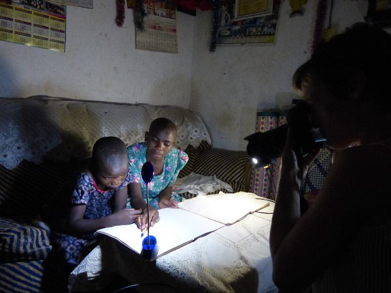"study time" around the solar light with Rosie & Stella
