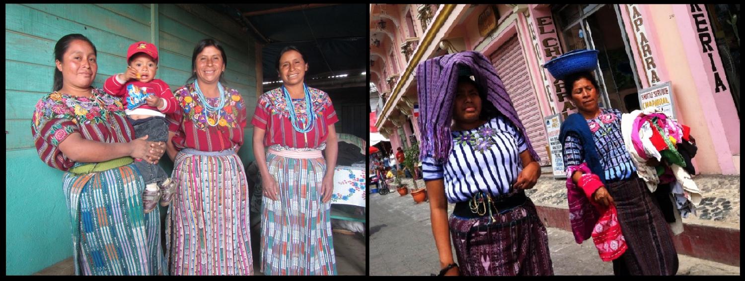4 (left) Female microfinance borrowers wearing huipiles the village of Patzun, (right) Street vendors from the village of Santiago de Atitlan (Photo Credits : Eric Brandt)