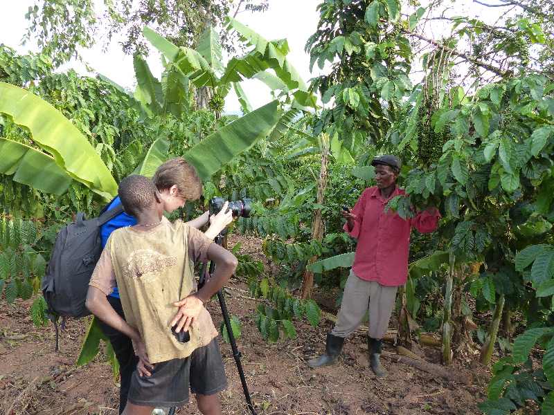getting B roll of Pascal with his coffee plants