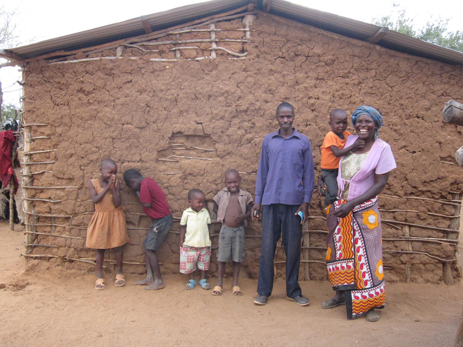 Borrower and his family in Mwingi. His youngest thought I was absolutely scary.