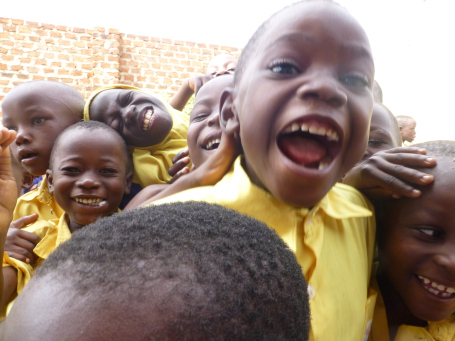 Kids excited to see me and shouting “Muzungu!!”