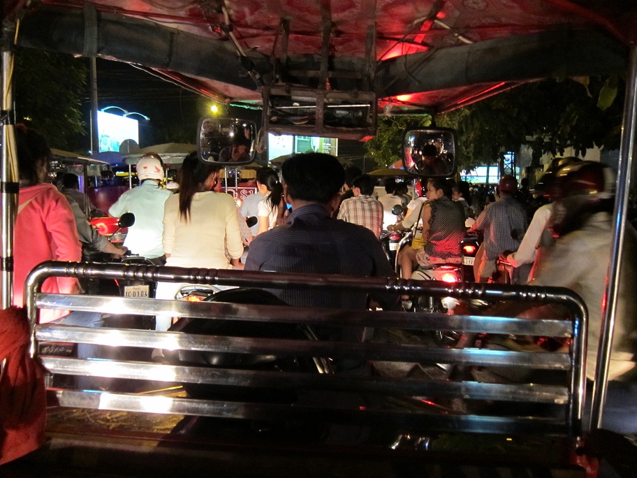 View from the back of a Tuk Tuk."You might as well get out here," said the driver. I obliged.