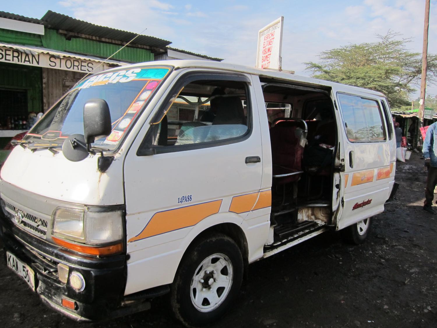 One of the many matatus I took to see our borrowers.