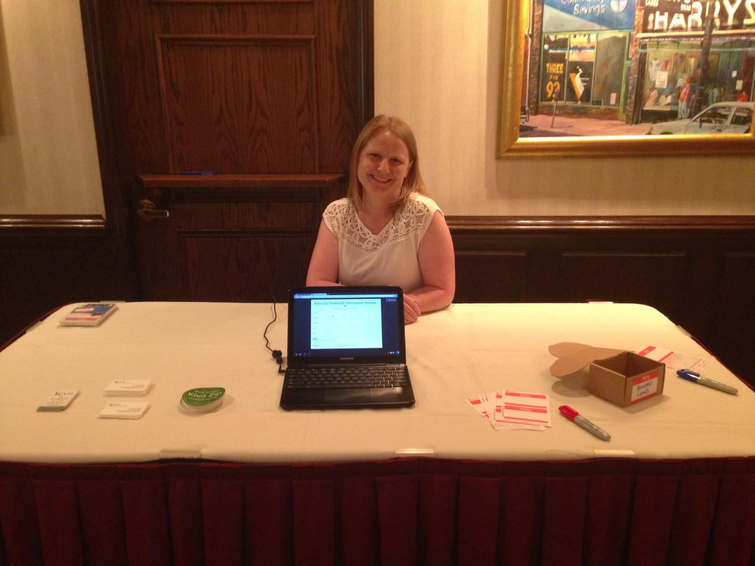 Aletheia at the check-in table