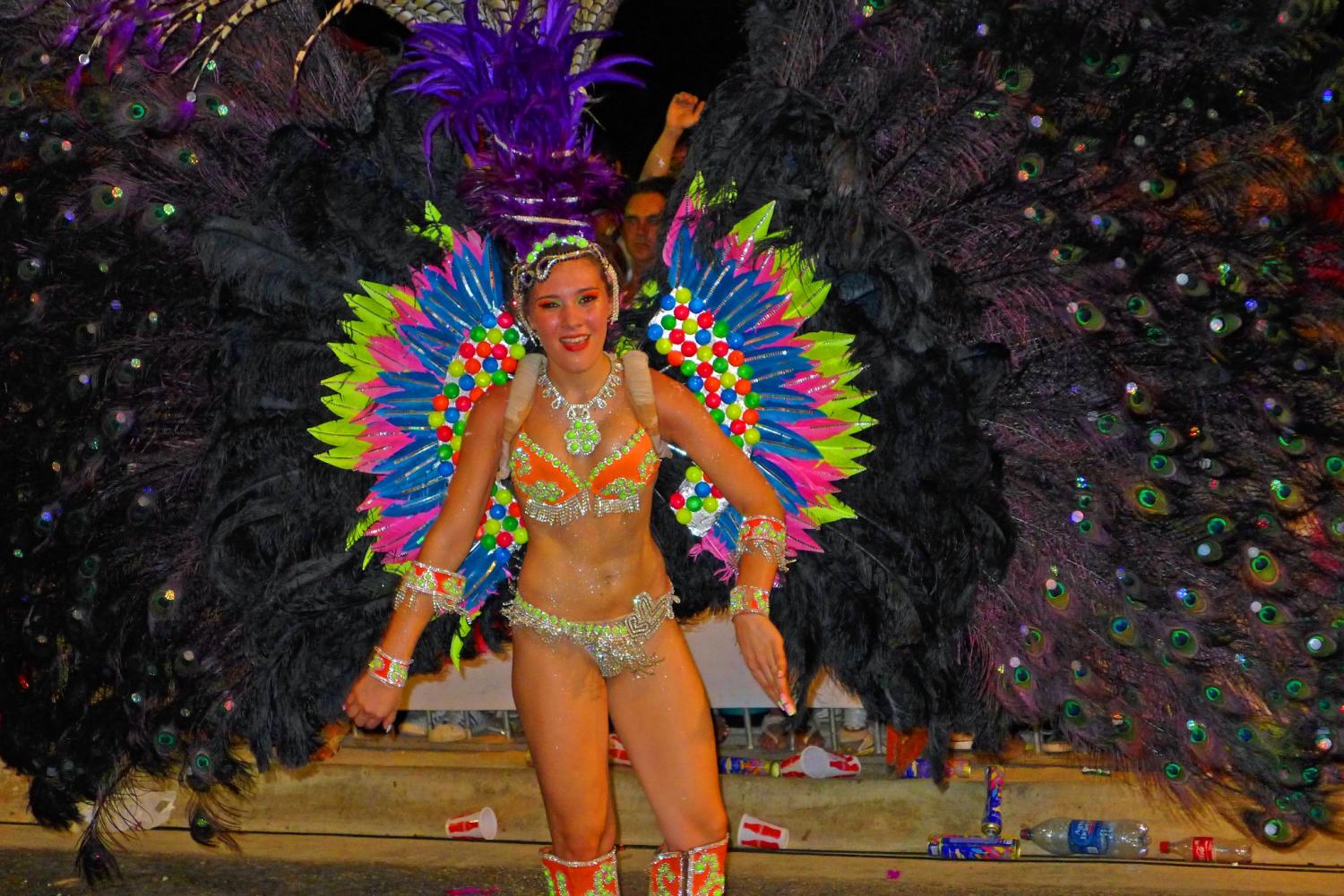 A whole lot of peacocks gave their tail feathers for some of these costumes.