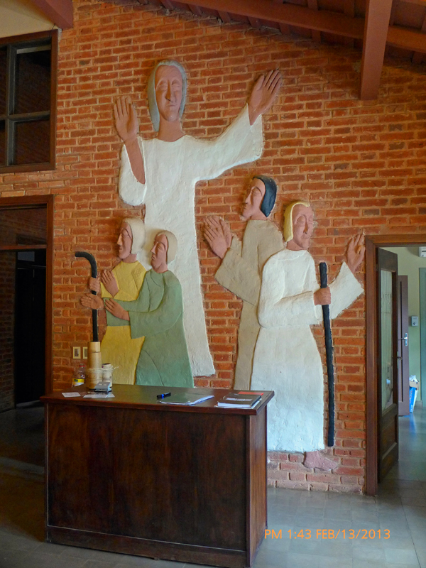 Artwork seen in the conference center and around the campus reflects the campus' Lasalle Brotherhood history.