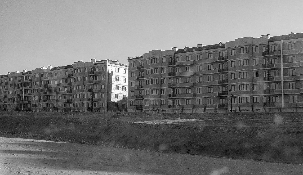 New apartment buildings for IDPs northwest of Baku. 30% of displaced people moved to Baku in the aftermath of the Karabakh War, causing a housing crisis.