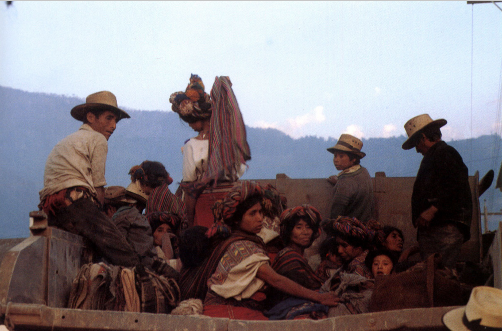 5 Notice the uniform color / patterns amongst the Quiche refugees being brought into town on trucks following army sweeps into mountainsides in Nebaj, Quiche. Photograph courtesy of photojournalist and human rights advocate Jean-Marie Simon, Guatemala: Eternal Spring, Eternal Tyranny. (http://www.gwu.edu/~nsarchiv/NSAEBB/NSAEBB297/)
