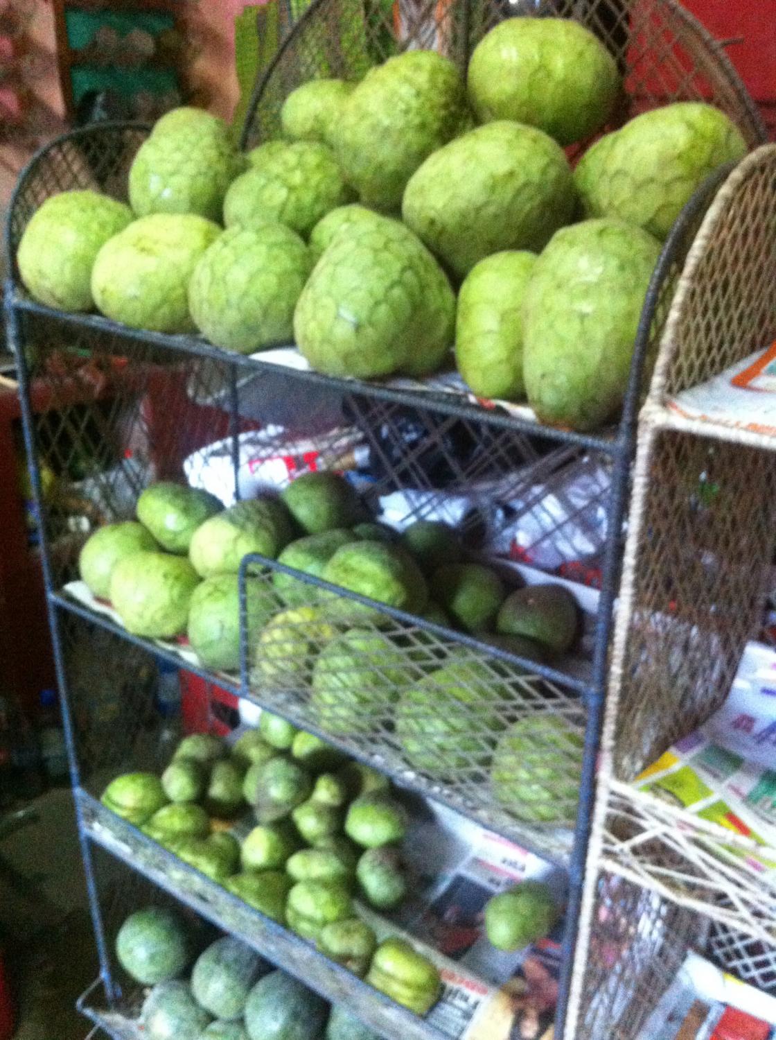Chirimoya. It's like sweet pudding inside of a fruit. Each year there is a chirimoya festival in Callahuanca. Not surprising that the town is nicknamed "Chirimoya Paradise."