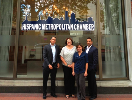 Jonath Colon and his colleagues at the Hispanic Metropolitan Chamber