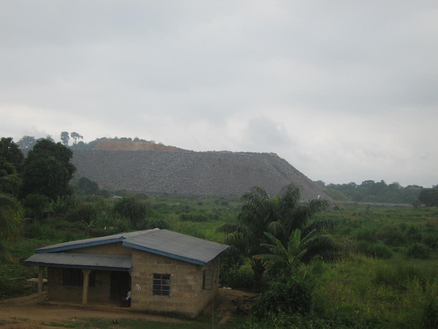 A diamond mining pit in Kono district in Sierra Leone