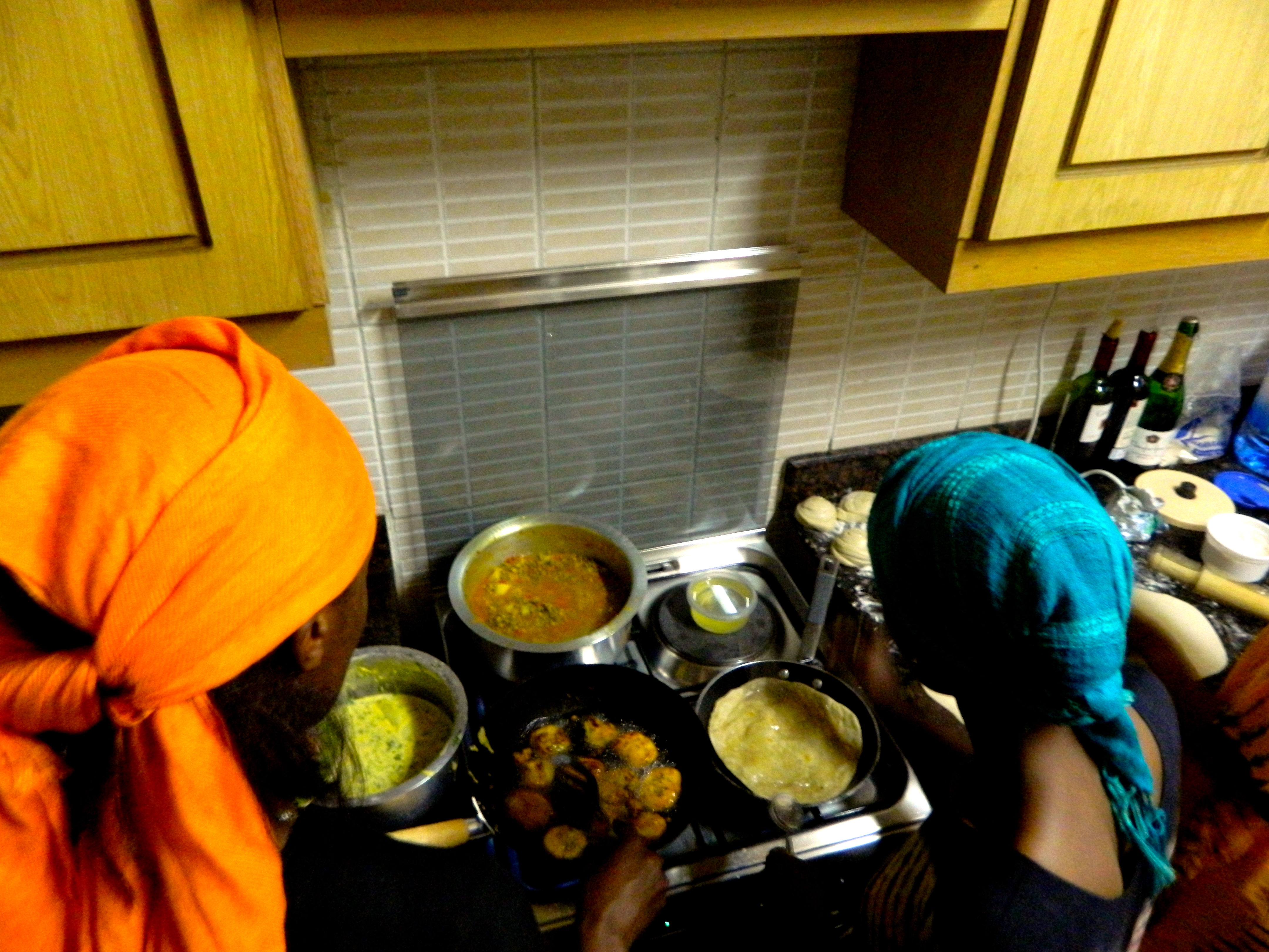 Some of the girls overseeing the food