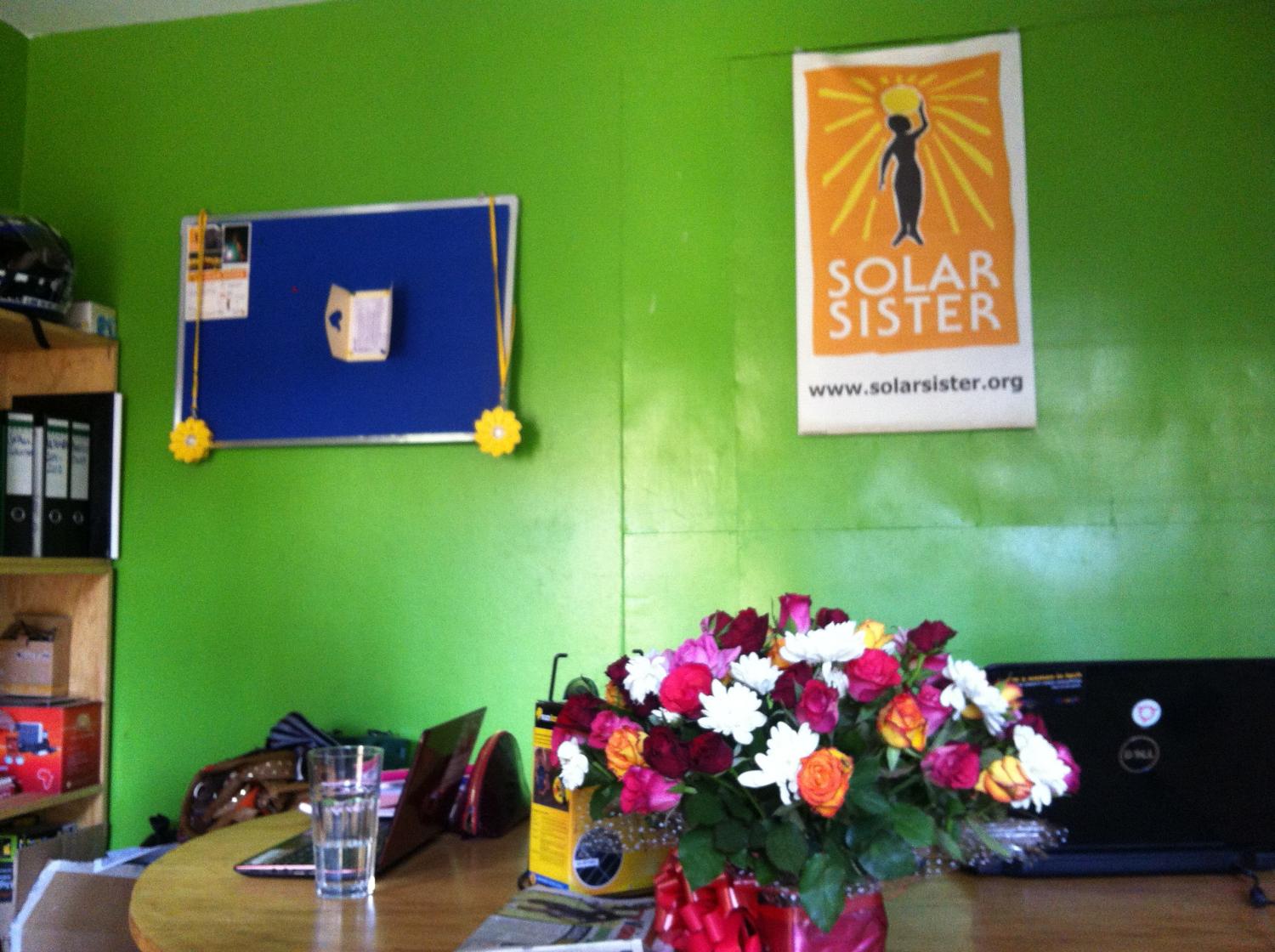 Solar Sister's colorful office at The Hub in Kamwokya, Kampala. Katie, Uganda