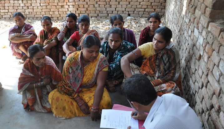 A group of women receiving training from the Mahashakti Foundation