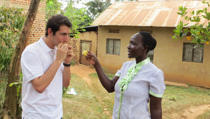 Christine showing me how to eat jackfruit.