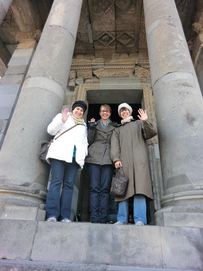 Shana, Liz and Amy at the entrance of Garni temple