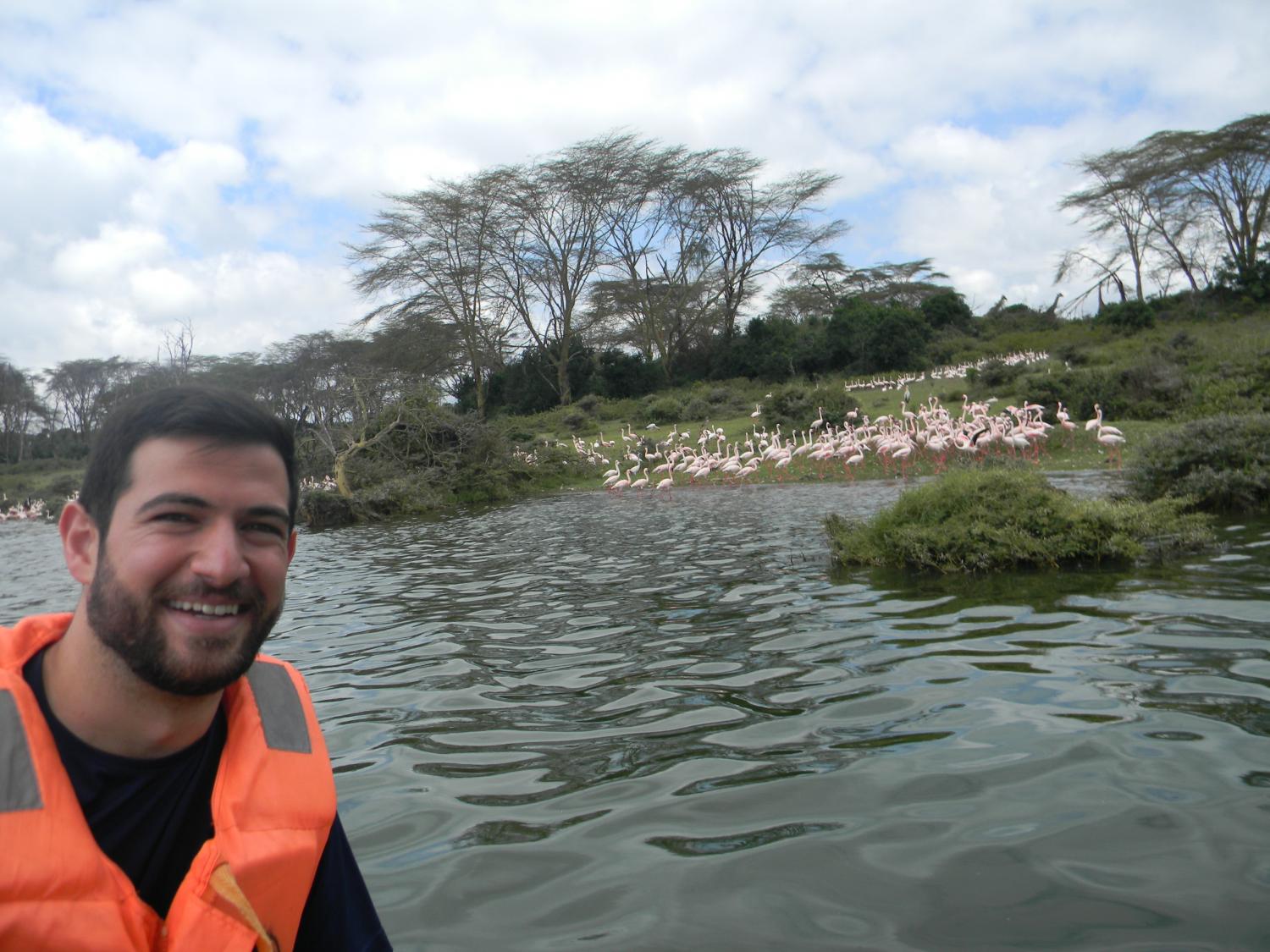 On a previous trip to Lake Naivhasha, I was able to cruise in the volcanic lake that is home to thousands of flamingos!