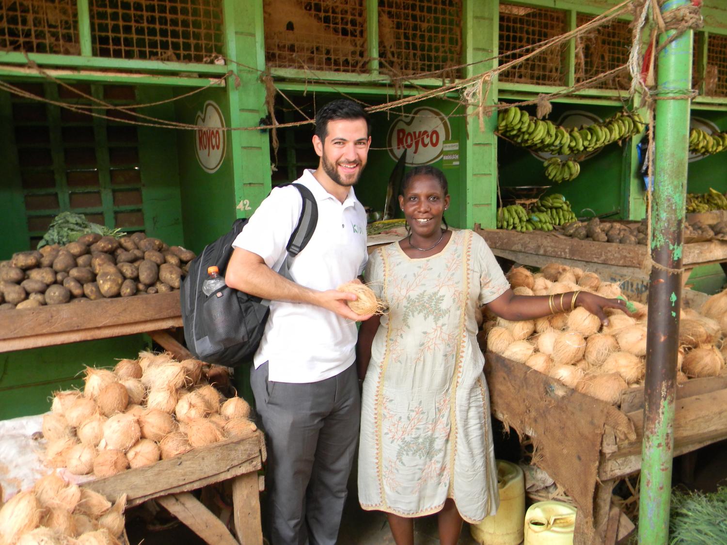 Sidi and I at her produce stall in Malindi!