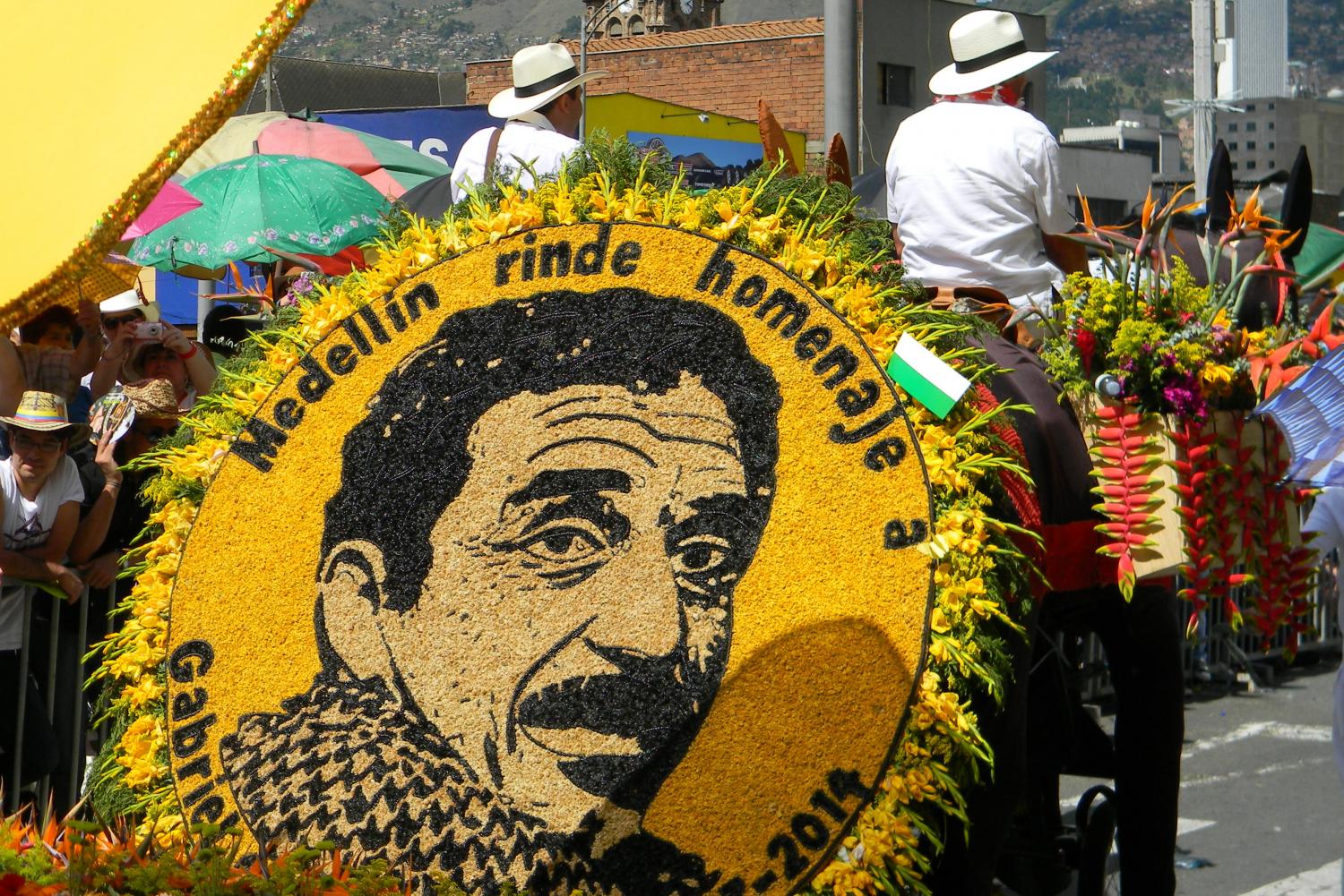The life of Colombian Nobel Laureate was also honored on several silletas.