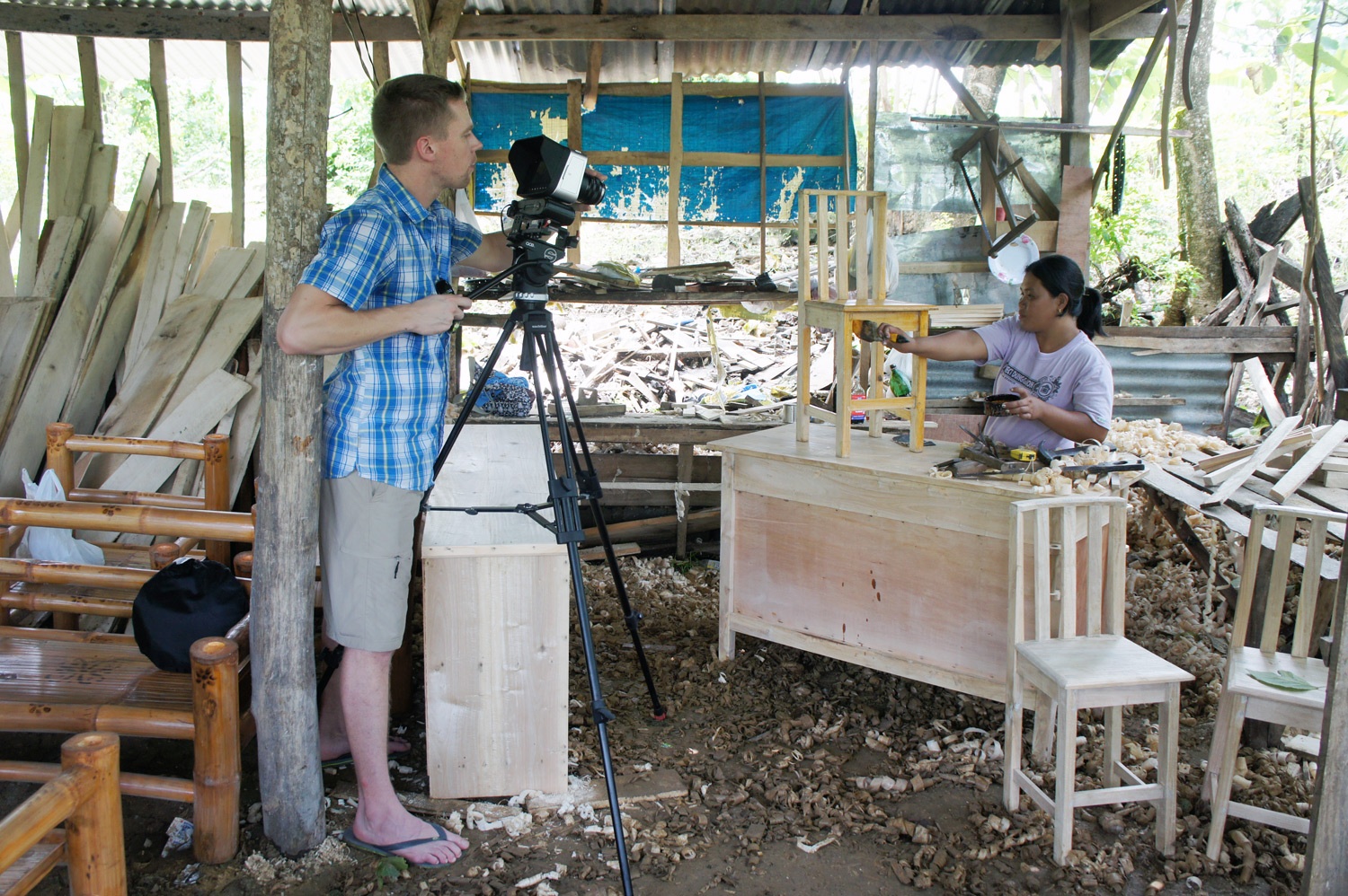 At the woodshop. Photo credit: Yungkit
