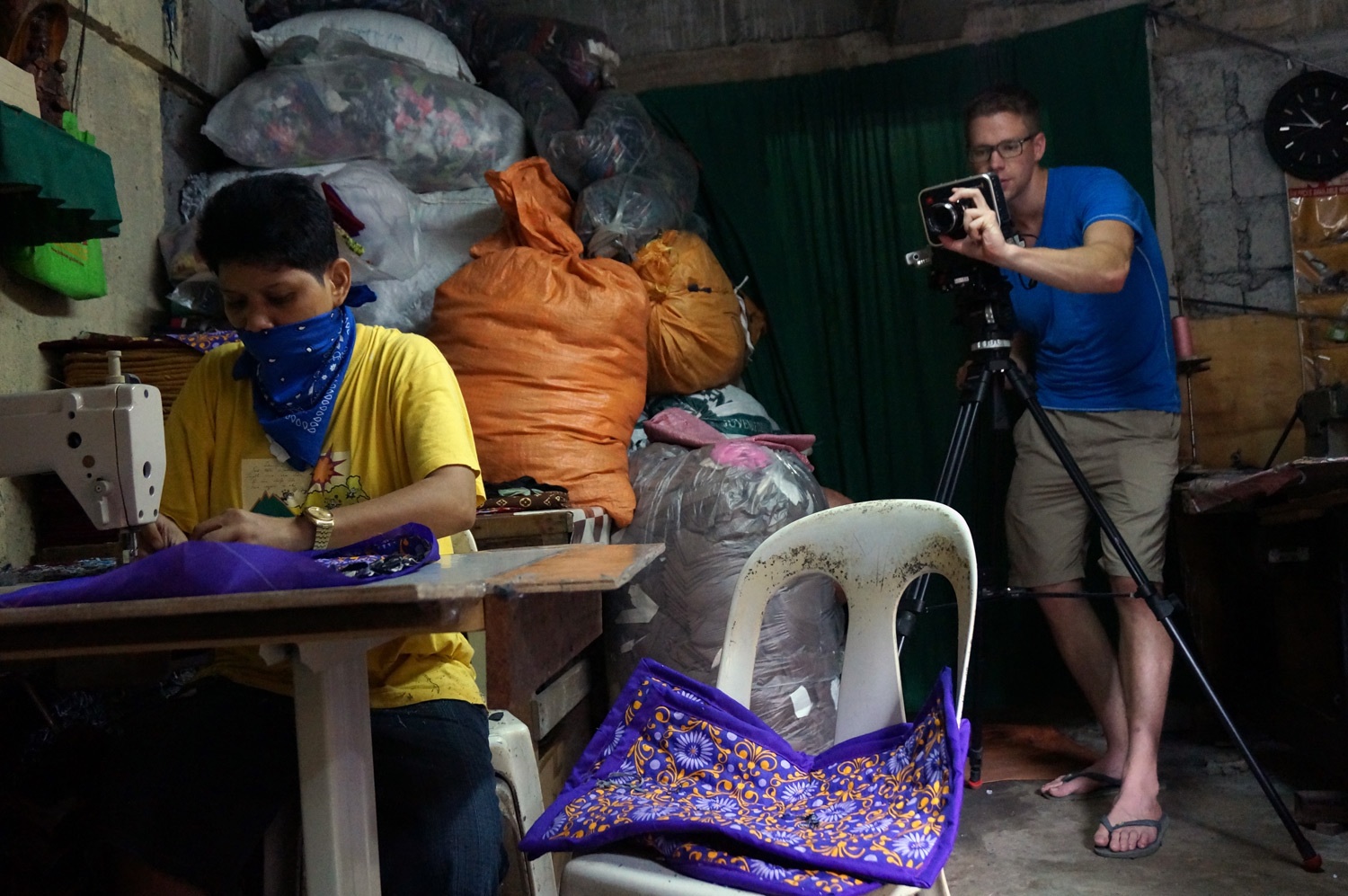Another worker being filmed. Photo credit: Yungkit