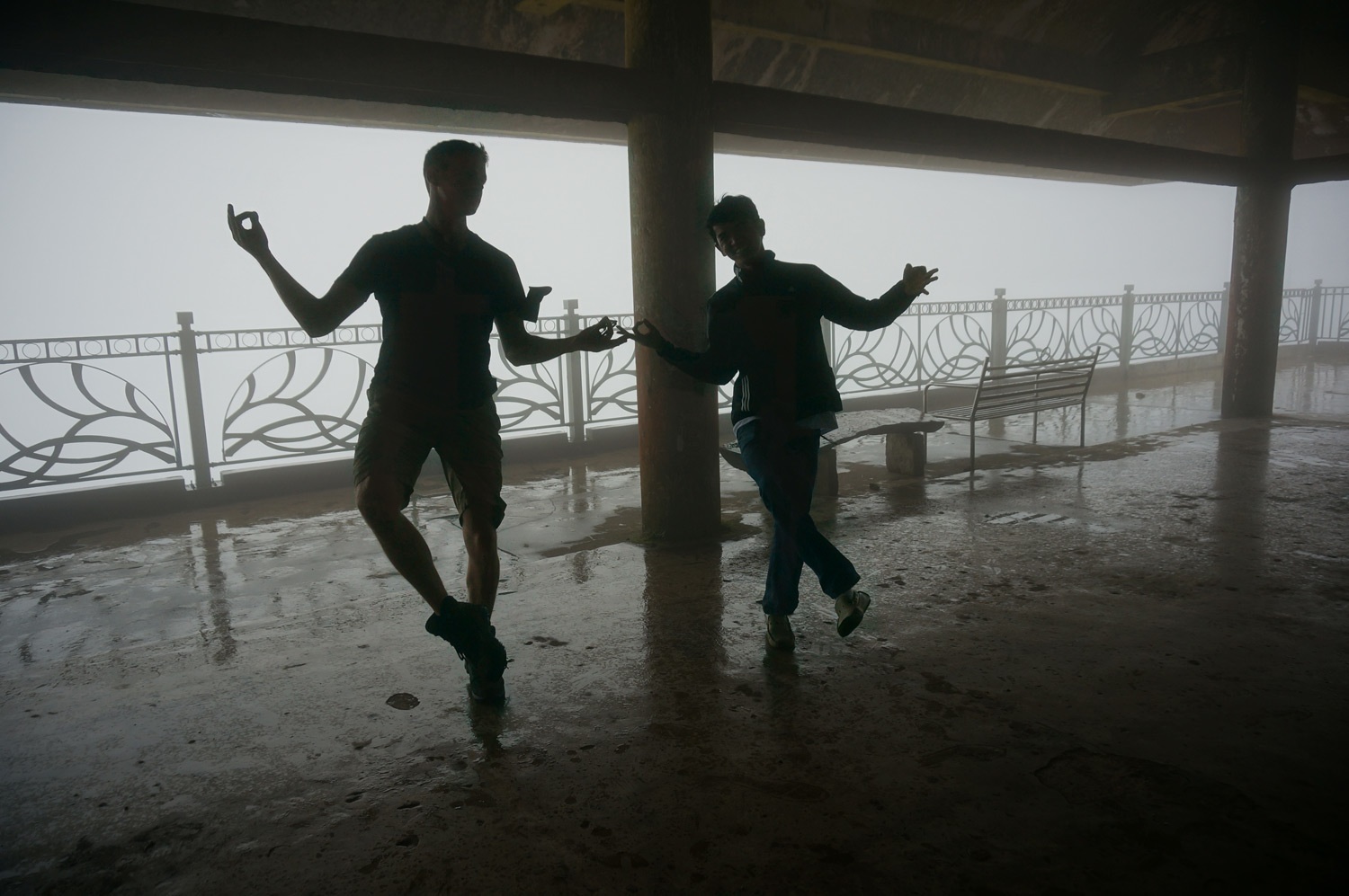 The rain dance. Edwin and I. Photo credit: Yungkit