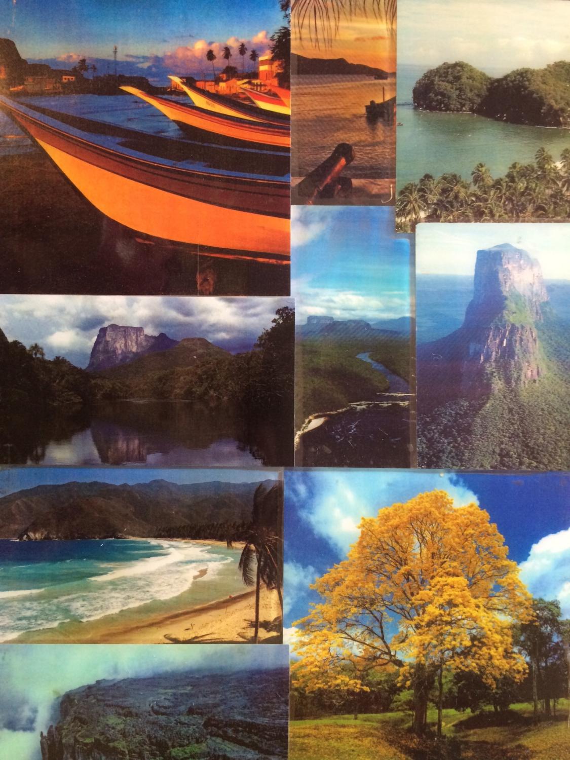 photos from Venezuela and Columbia covering the tables