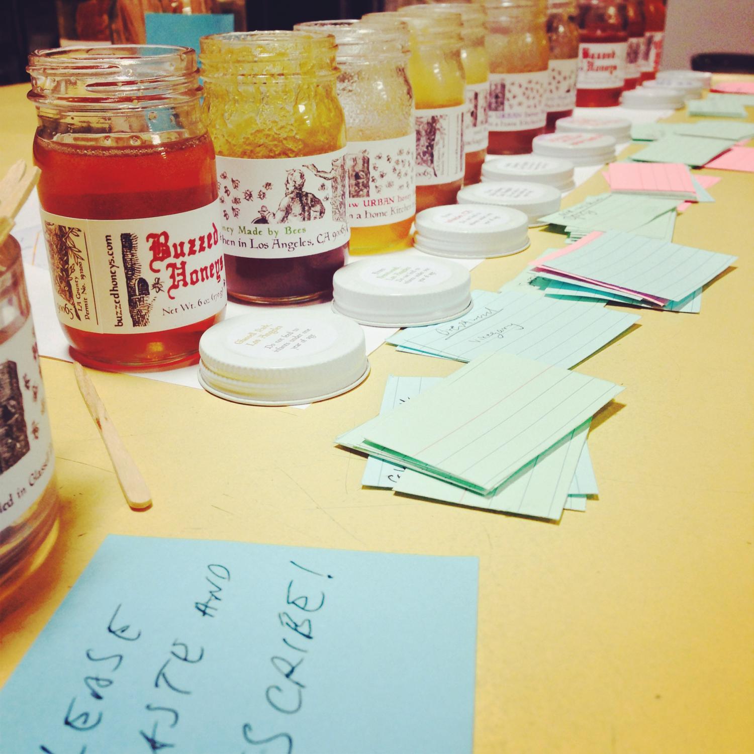 Sampling some of Buzzed Honey's delicious urban honey.
