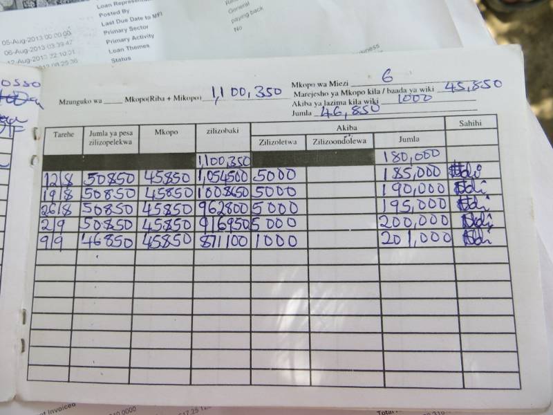 Tracking repayments in a Passbook