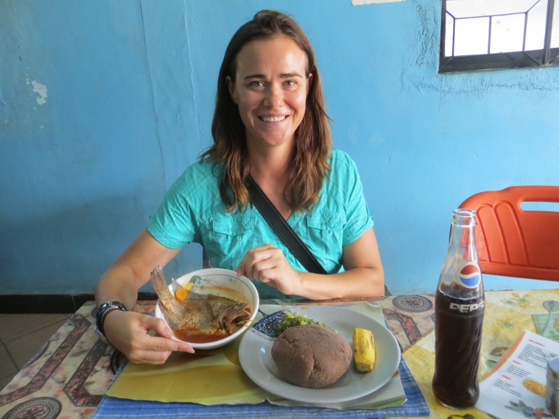 Talapia with brown ugali
