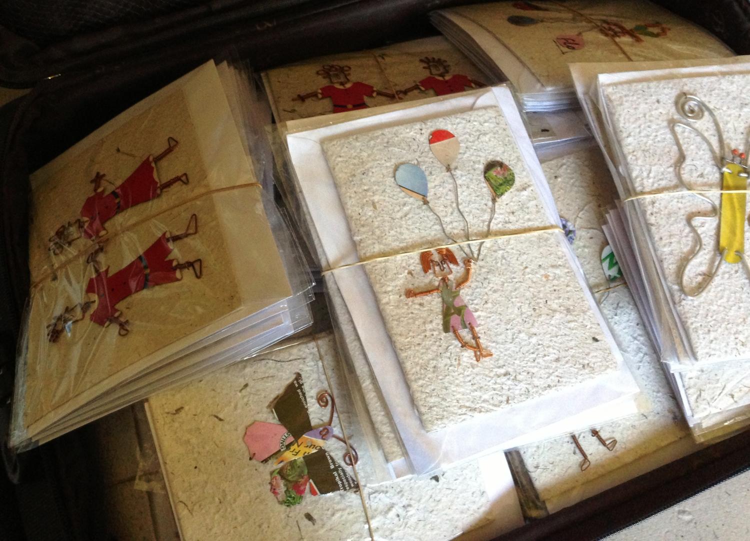 Gift cards made out of recycled waste