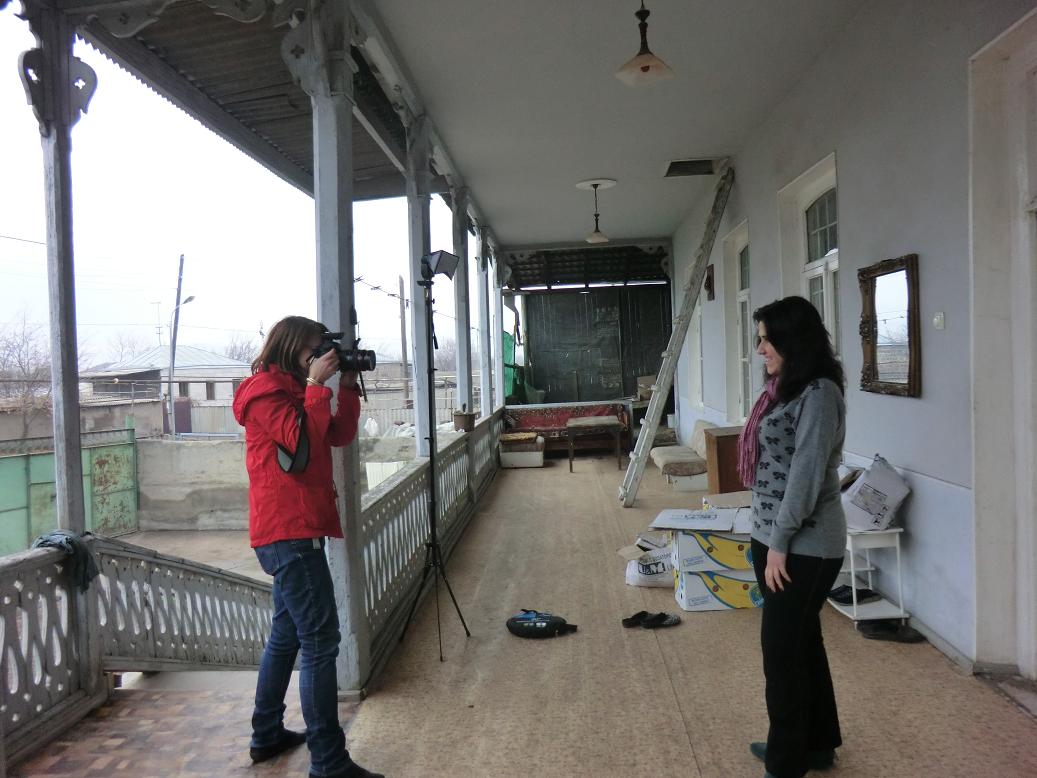 Liz photographing Lilit at her home