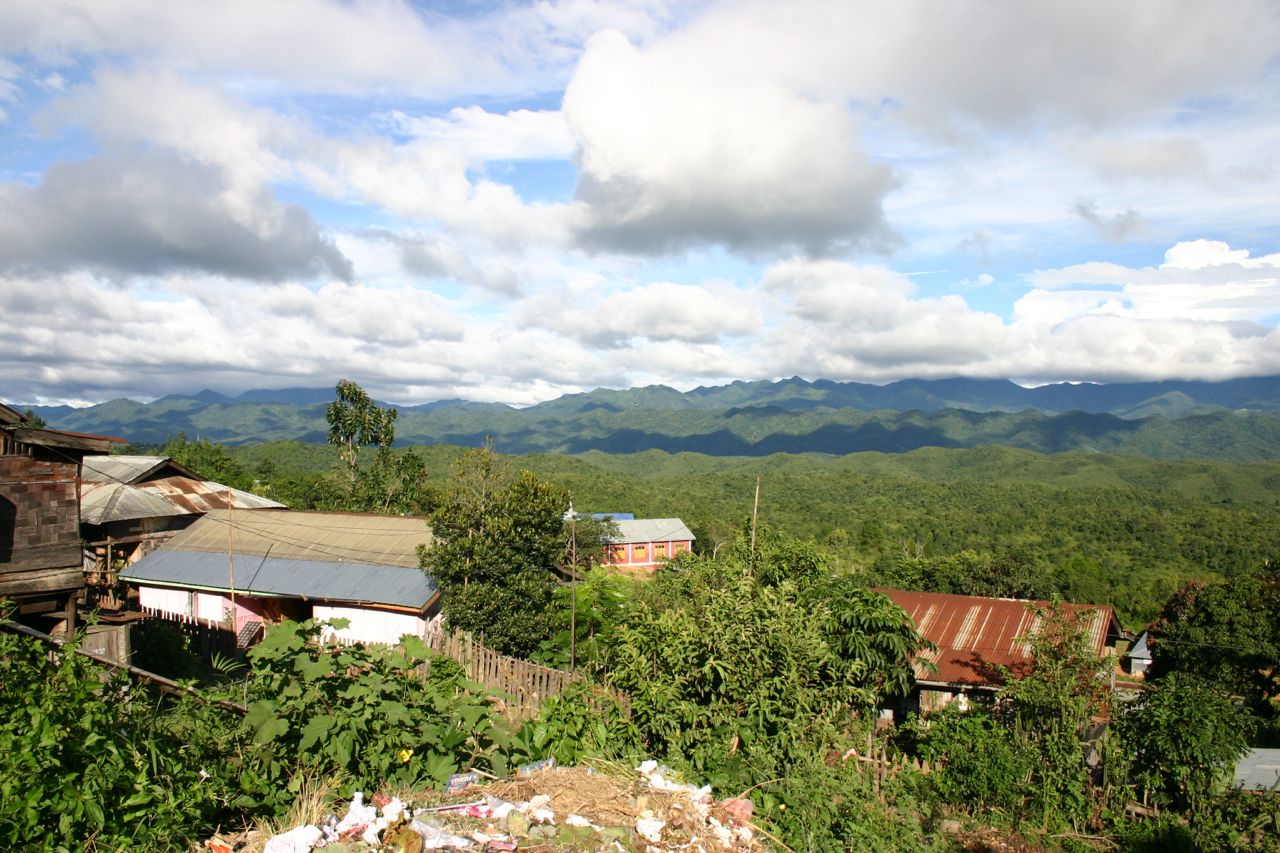 View from a village in Manipur- The last ridge of mountains here is over the border with Myanmar