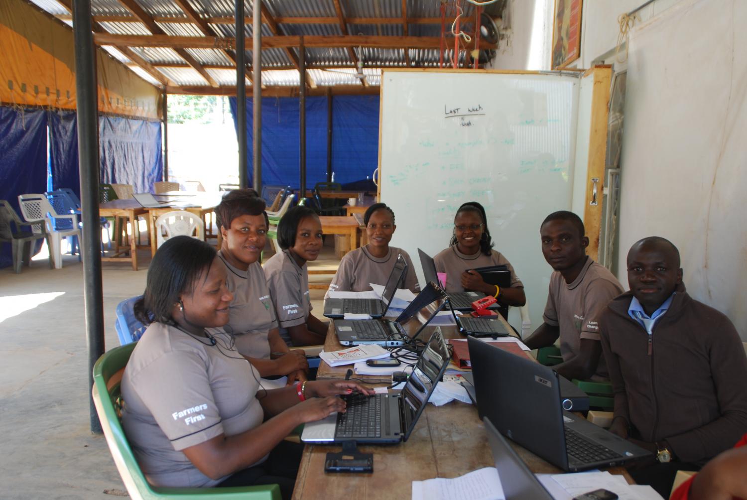 Entire team looking good in their OAF/Kiva t-shirts!