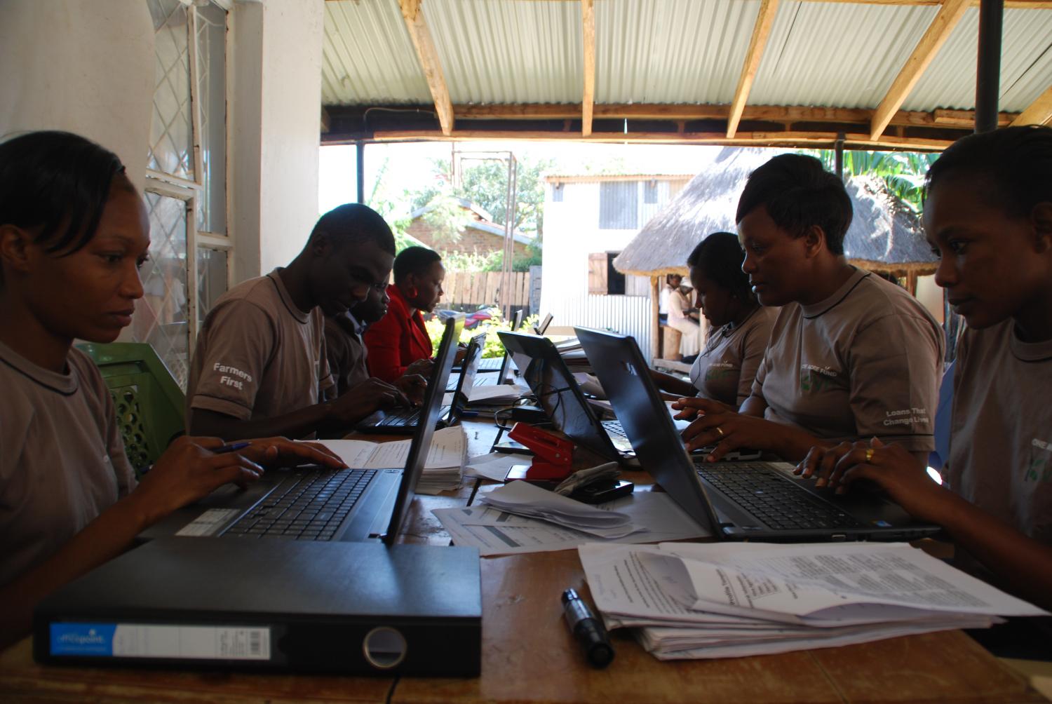 Data Entry Team working hard to upload loans to the Kiva site