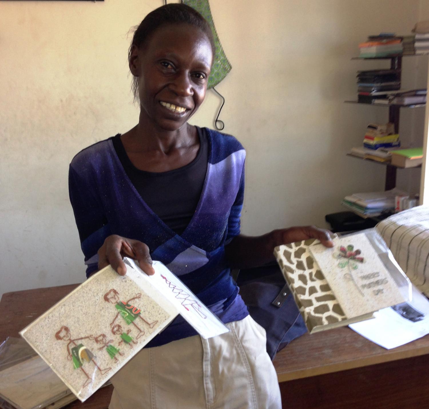 Milka used her loan to increase her monthly production from 1,000 cards to around 3-4,000 cards